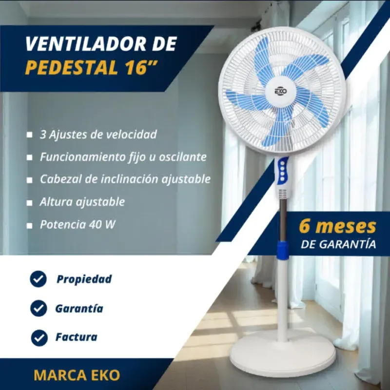 Ventilador de pedestal de 16¨
