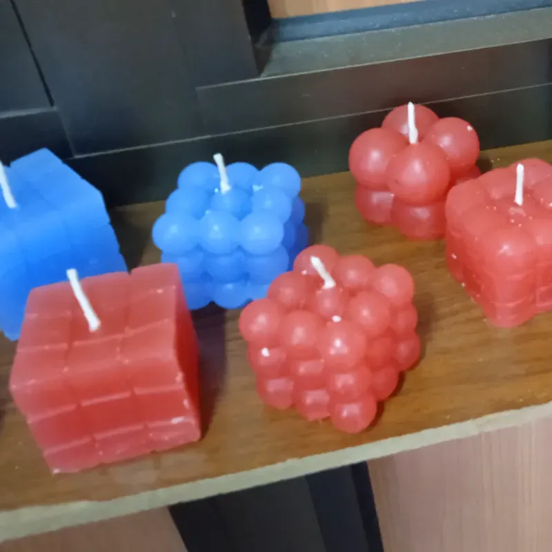 Estuche de 3 velas de cubos y Rubick