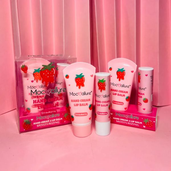 Kits de crema de manos + bálsamo labial de fresa✨