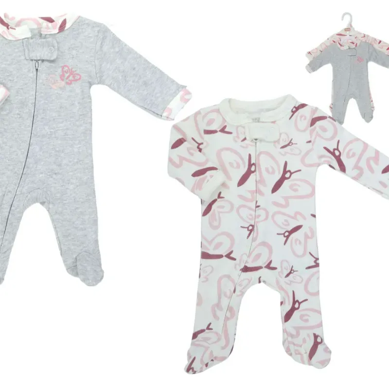 Conjunto de Enterizos con Estampado de Mariposas para Bebé