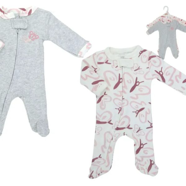 Conjunto de Enterizos con Estampado de Mariposas para Bebé