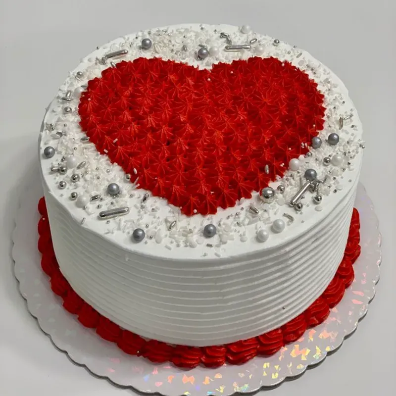 Pastel redondo de San Valentín