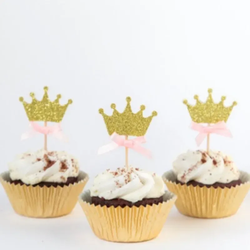 Toppers corona para cupcake de foami y lazo