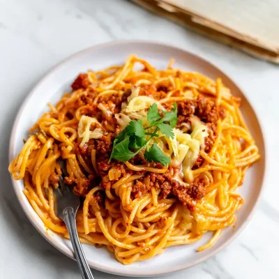 Espagueti c/ Chorizo y Queso Gouda