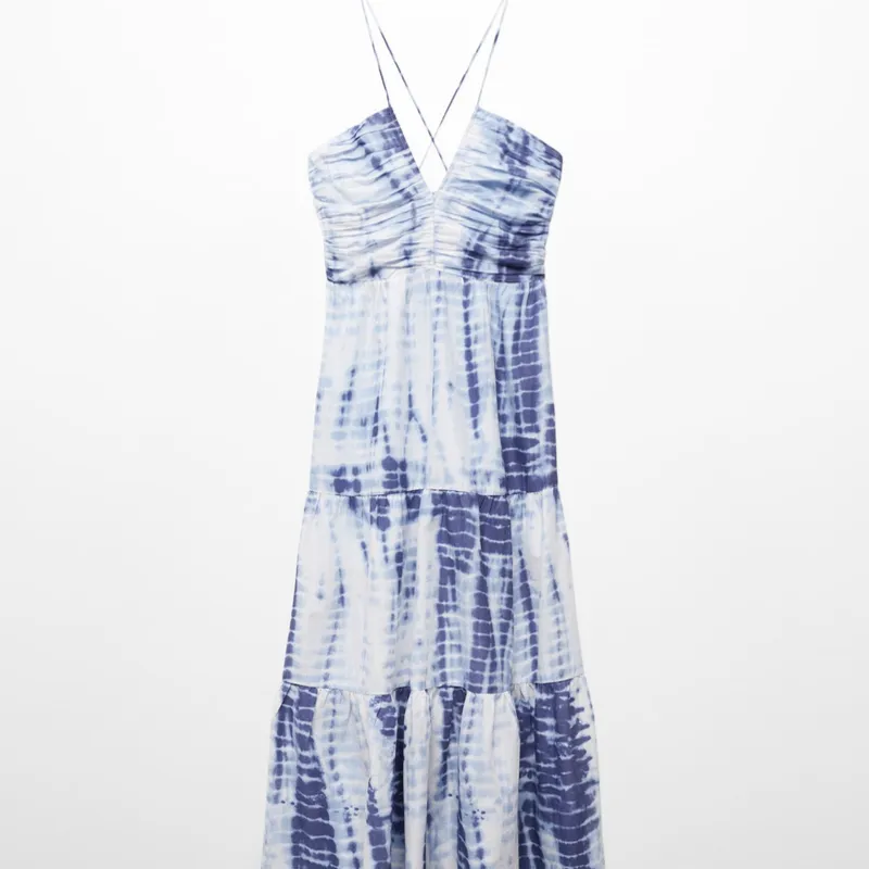 Vestido Estampado Escote Pico