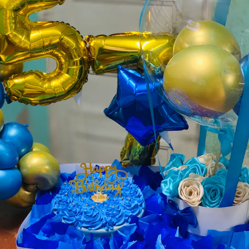 Azul y rosas 
