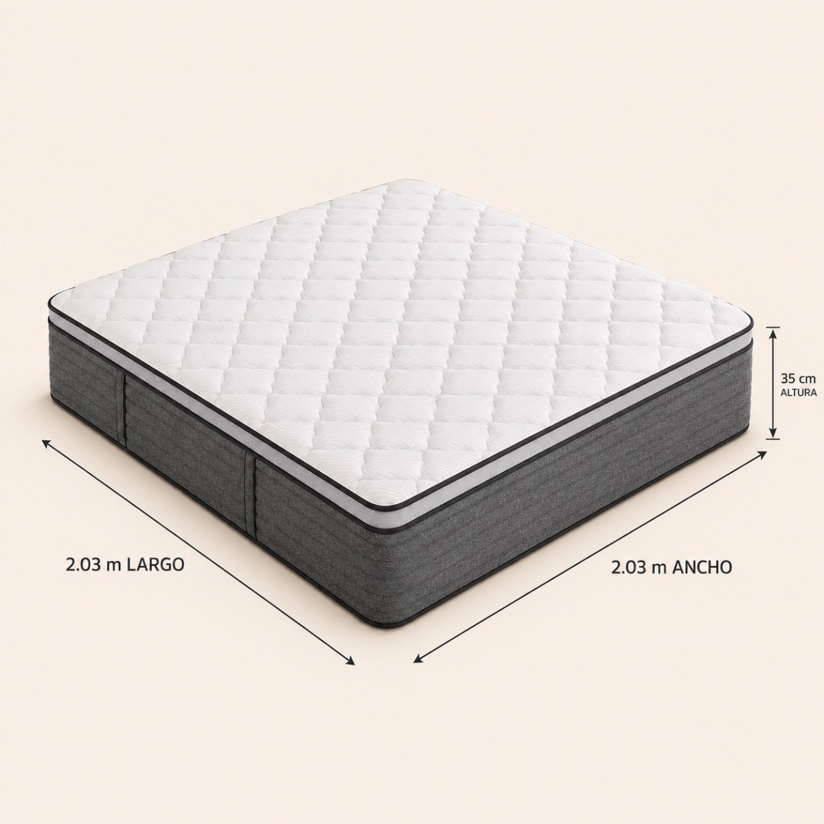 Colchón king size híbrido 35cm altura