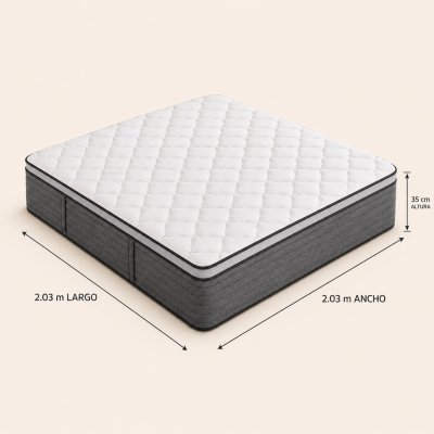 Colchón king size híbrido 35cm altura