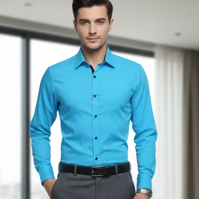 Camisa de hombre azul