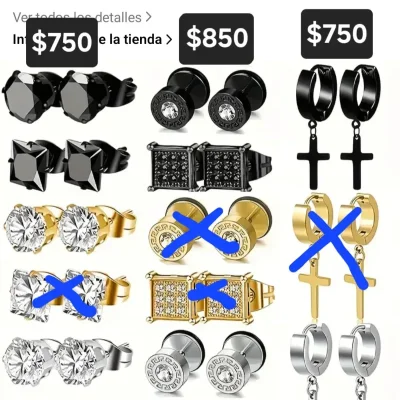 Argollas con crucifijo e  incrustaciones