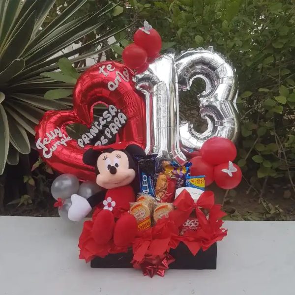 Caja con globos de números