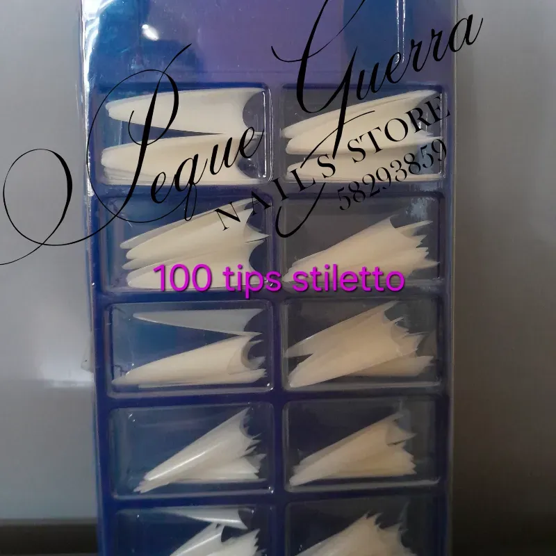 100 Uñas stiletto color natural