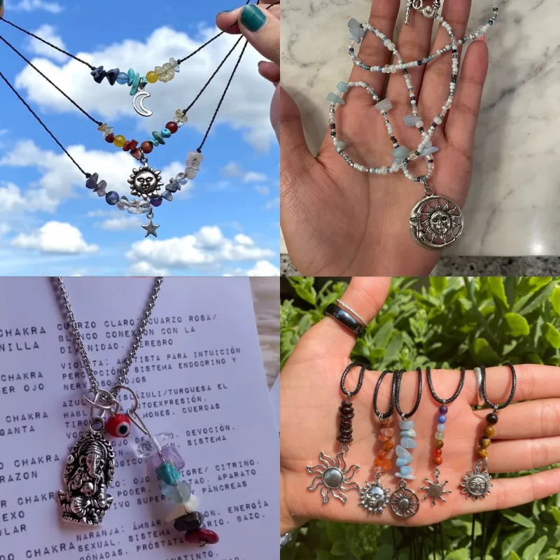 Collares con piedras preciosas