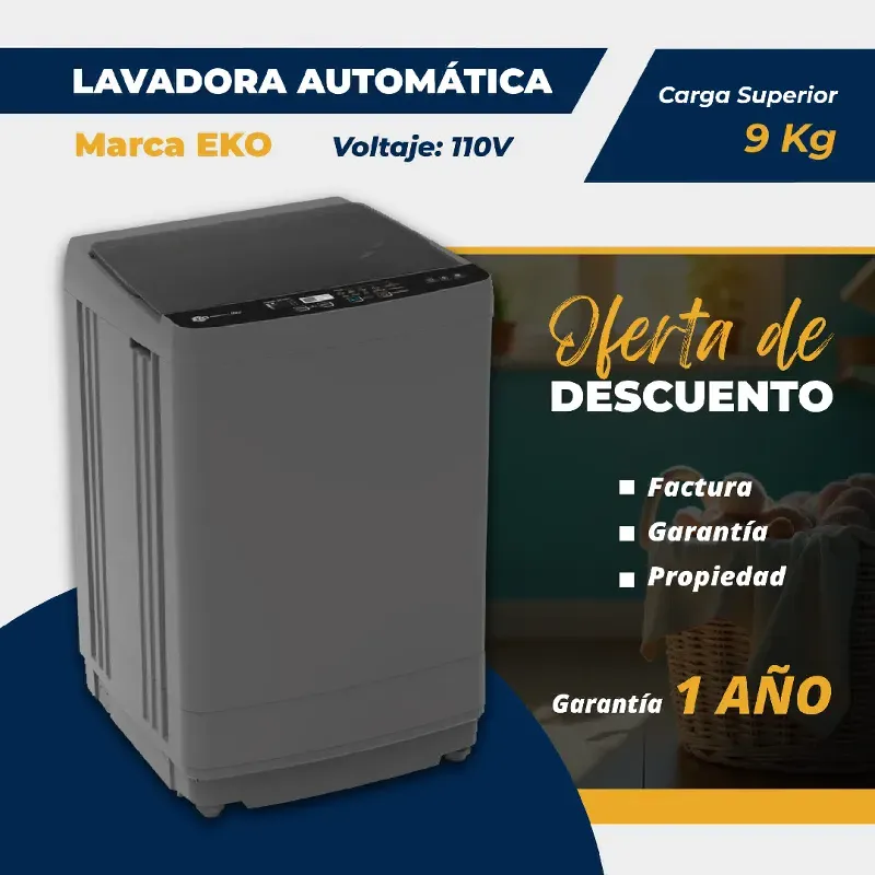 LAVADORA 9 KG AUTOMÁTICA EKO AGUA FRÍA Y CALIENTE (FAD)
