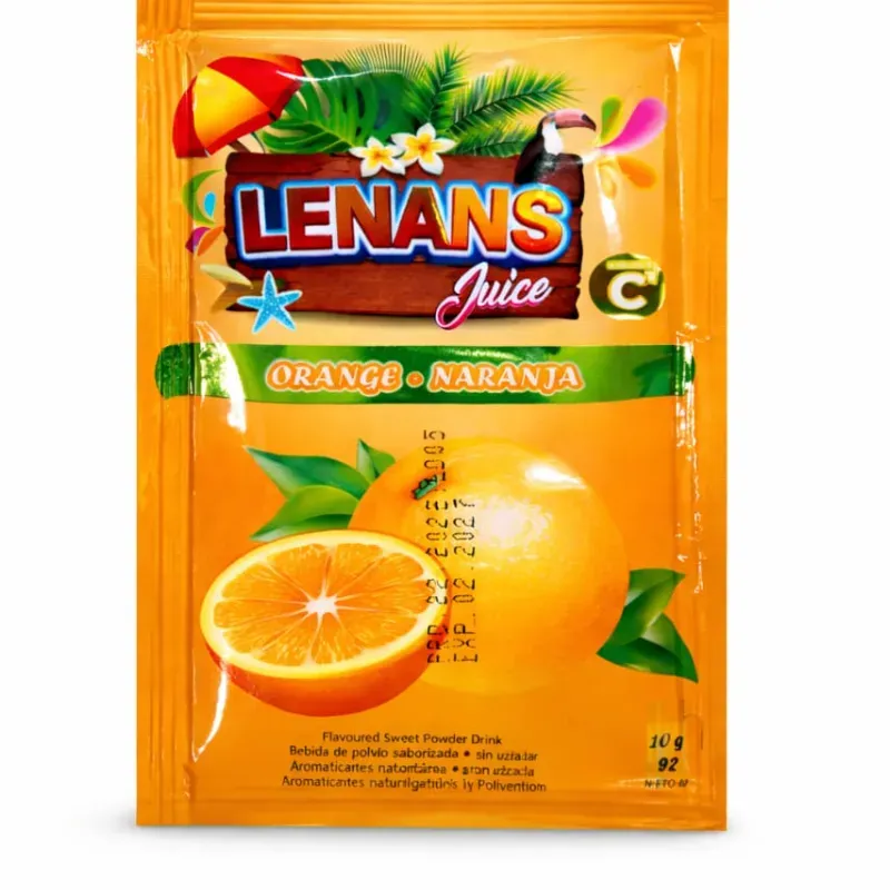 Refresco LENANS Juice con sabor a Naranja (Orange).