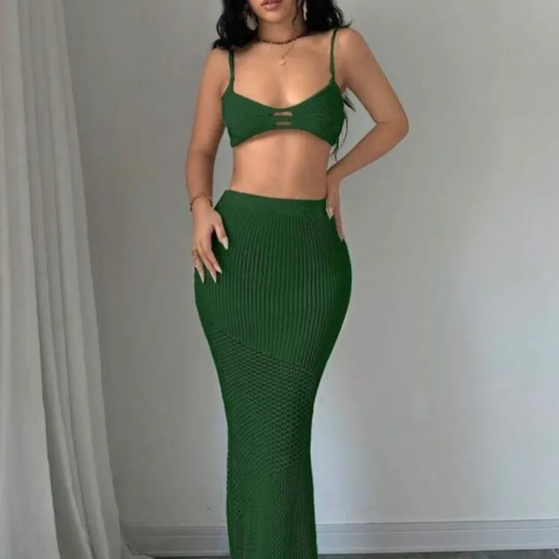 Conjunto tejido verde