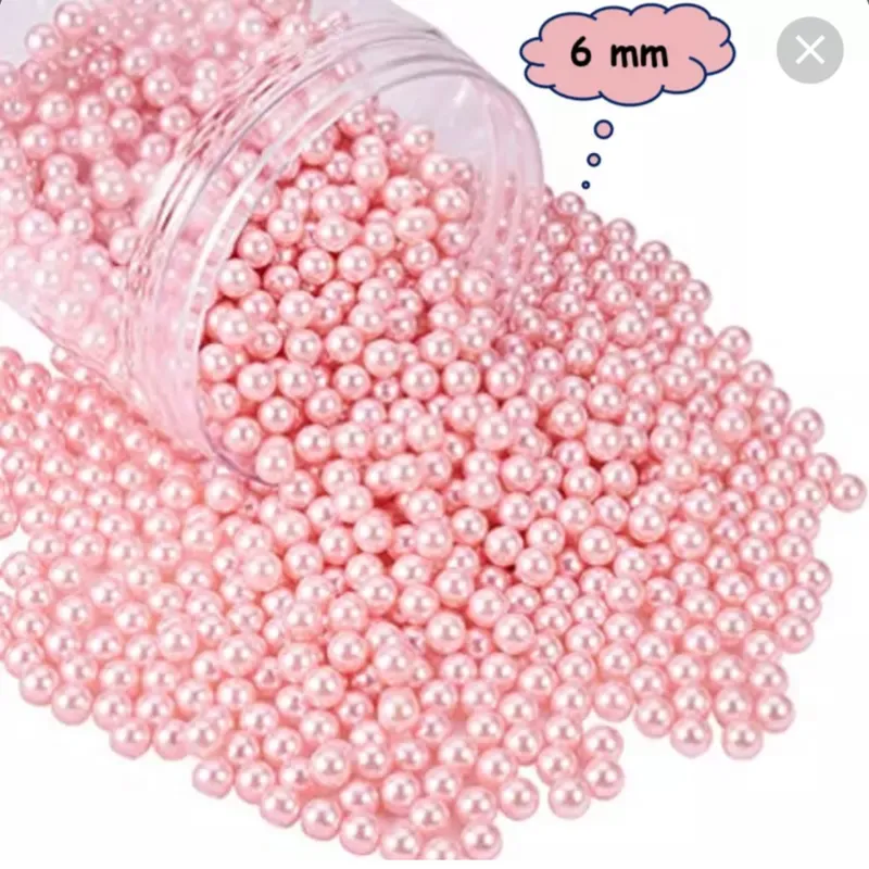 Perlas rosadas de 6 mm
