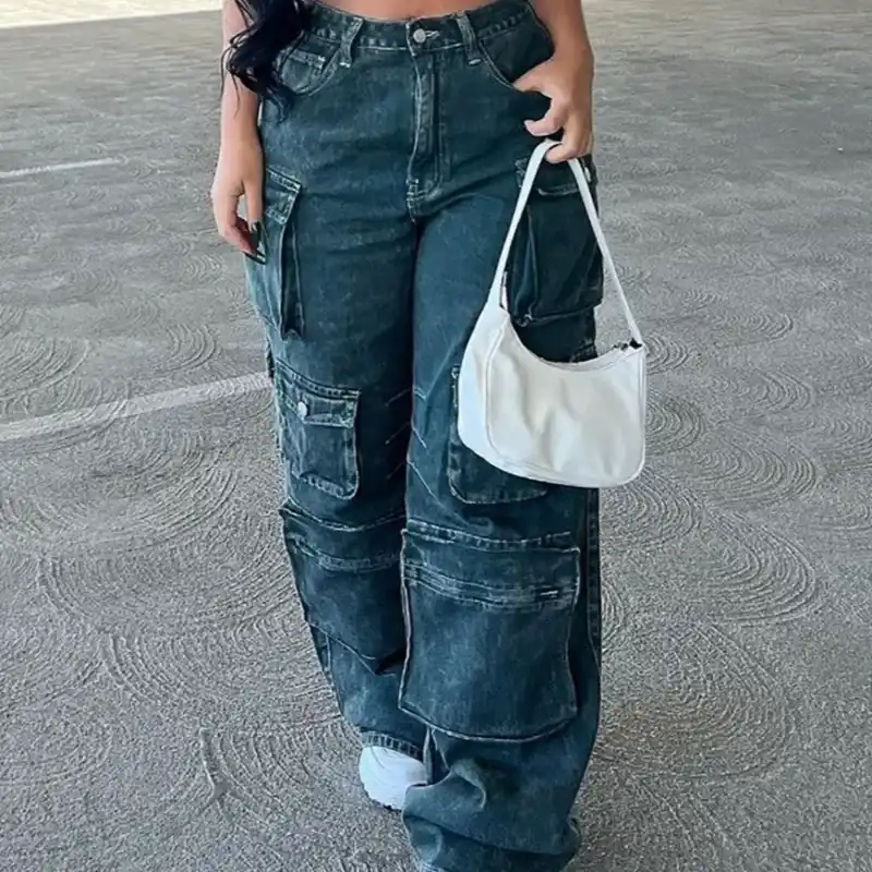  FashionNova Cargo Jeans — Verde