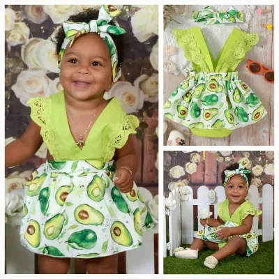 Vestido de bebé aguacate 