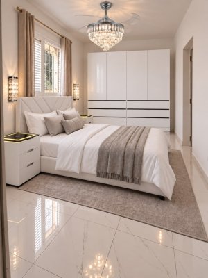 Cama King Size Valencia con Mesitas Importadas.