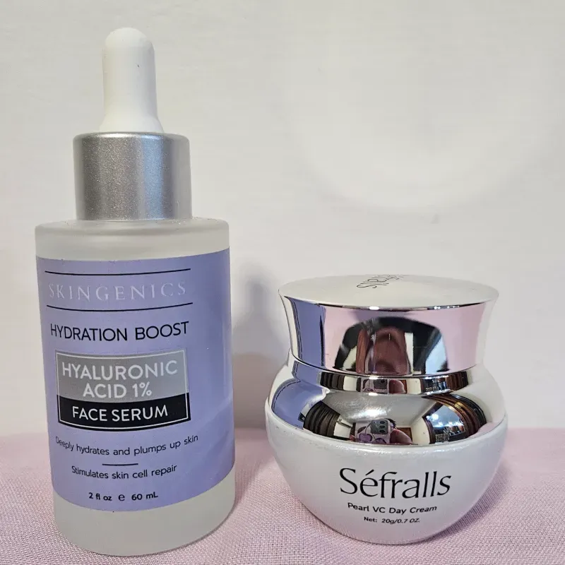 Sérum ácido hialurónico y crema facial de día