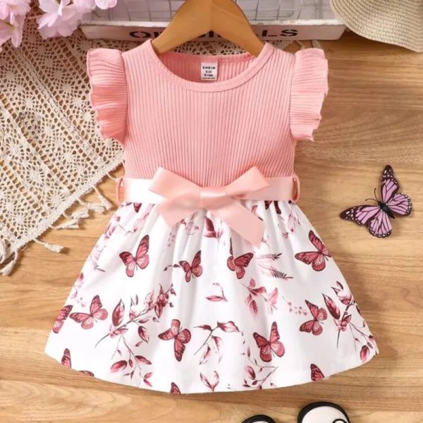  Vestido de mariposas — Rosado
