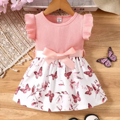  Vestido de mariposas — Rosado