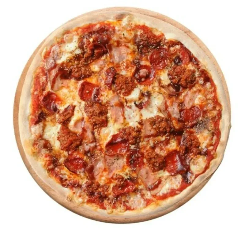 Pizza Napolitana con Ropa Vieja de Cerdo, Jamón, Bacón y Doble Queso 30 cm