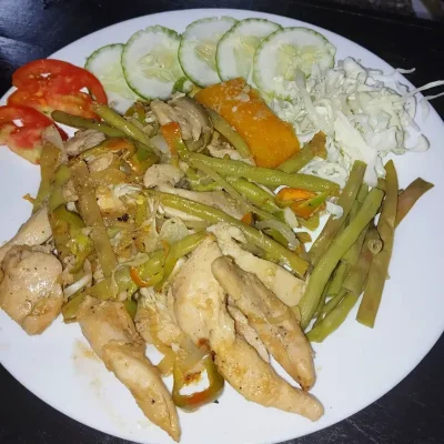 Fajita de cerdo con vegetales