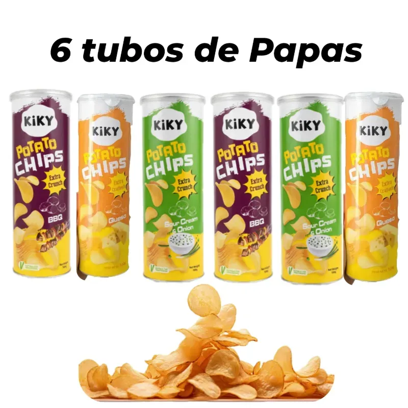 6 TUBOS DE POTATO CHIPS KIKY 