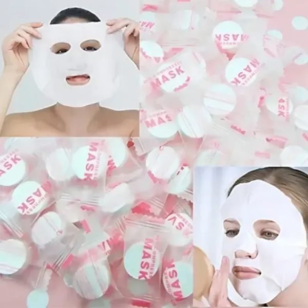 Mascarilla facial de algodón comprimida