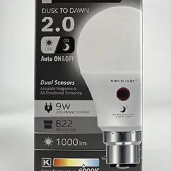 Bombillo E26 con sensor 5000K Blanco
