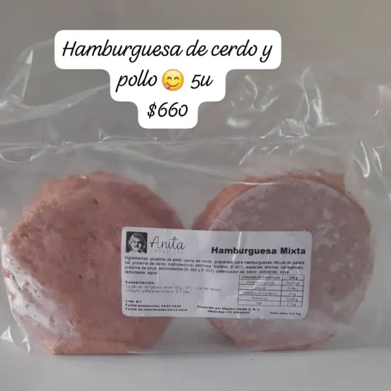 Hamburguesas de cerdo y pollo 5U