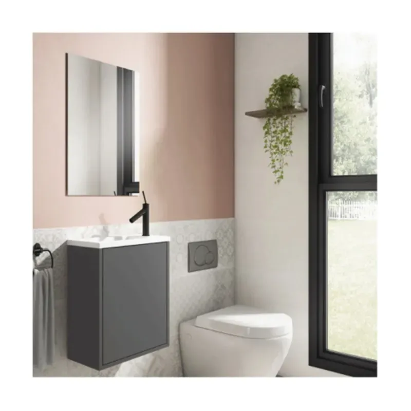 MUEBLE BAÑO LOFT  mueble con lavabo y  espejo 40 cms CENIZA  3170000013