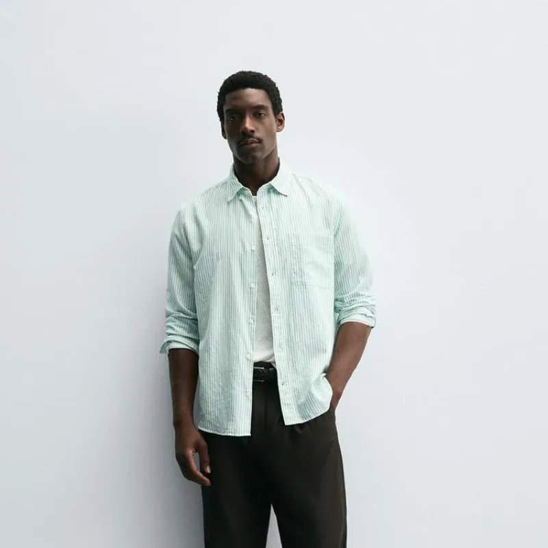 Camisa lino algodón