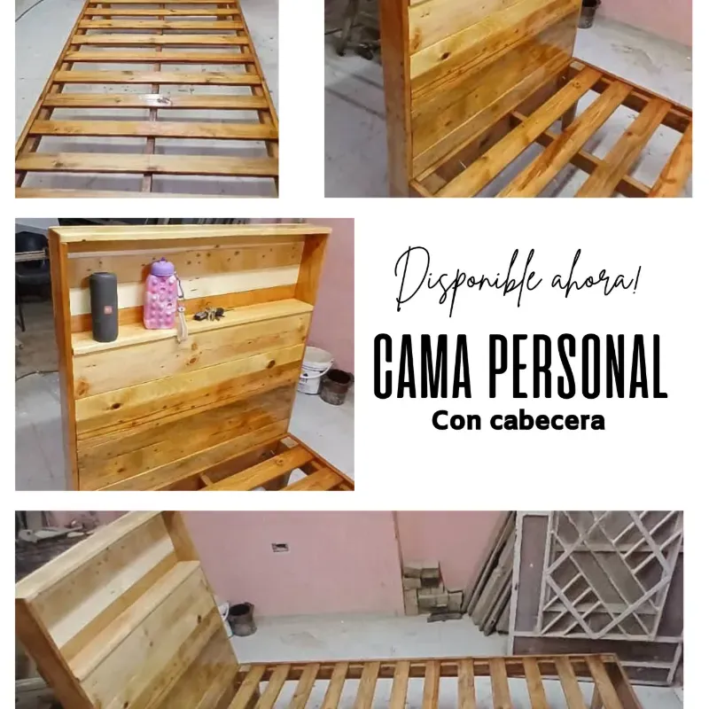Cama personal con cabecera