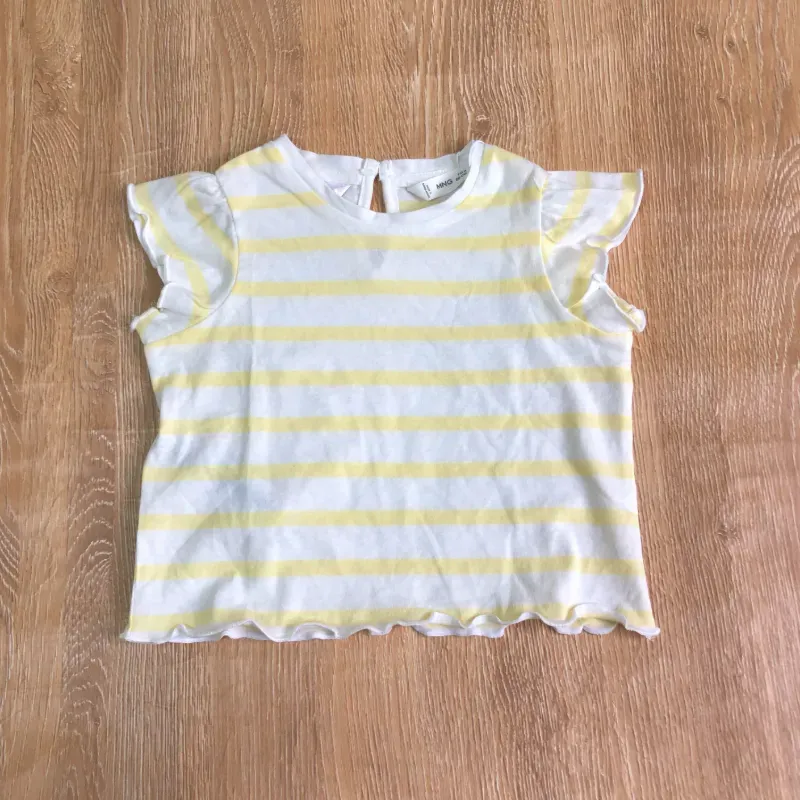 Blusa Mango a rayas blancas y amarillas