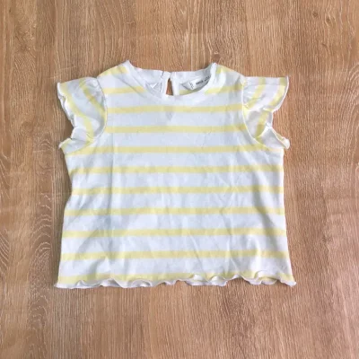 Blusa Mango a rayas blancas y amarillas