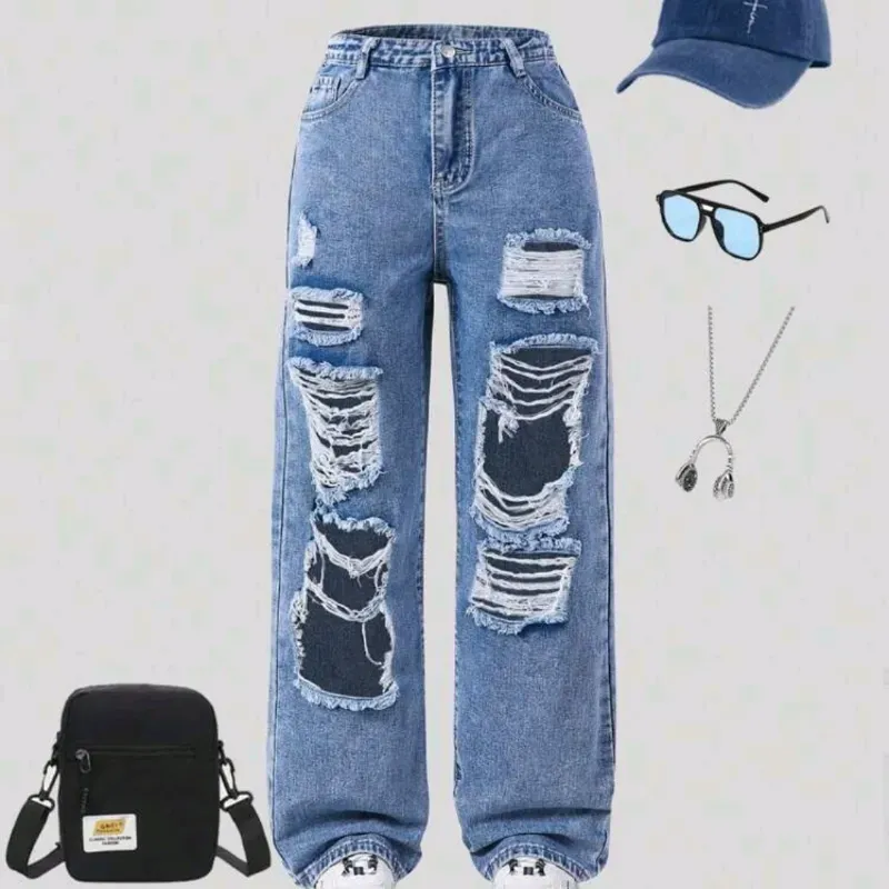  Jean desgastado — Azul