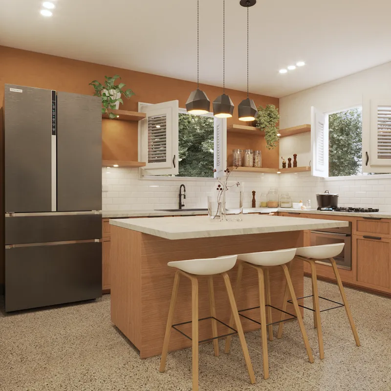 Cocina en tono madera