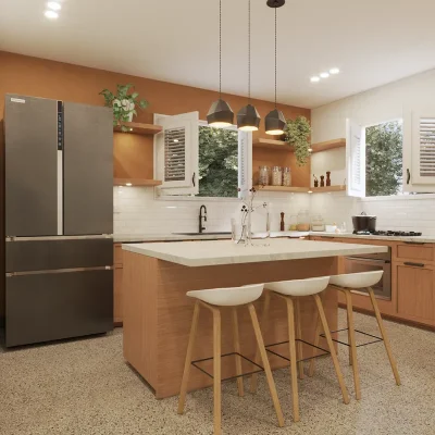 Cocina en tono madera