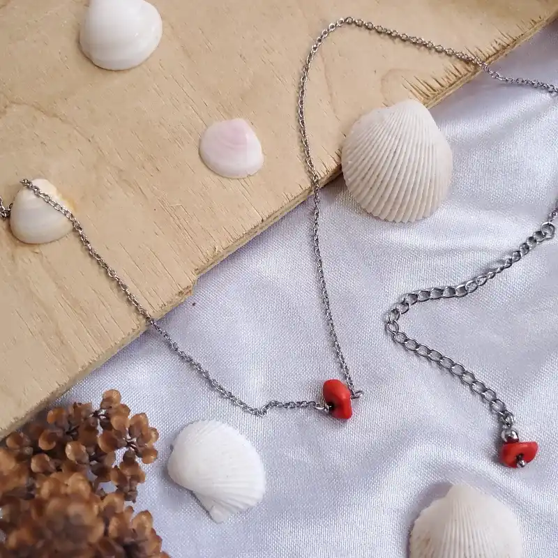 Cadena "KARMA" Turquesa Roja