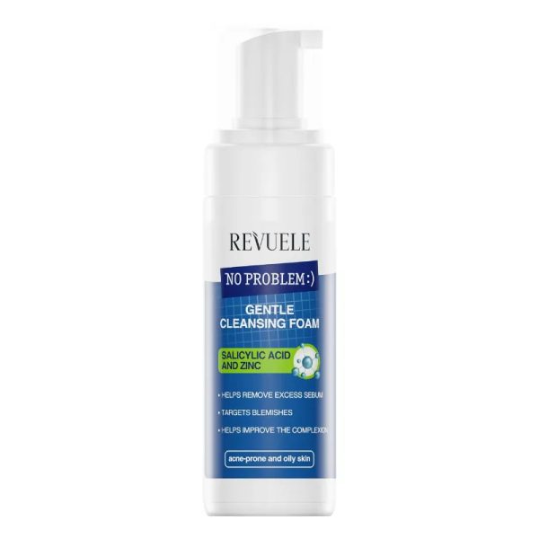 Espuma limpiadora suave Revuele No Problem con ácido salicílico y zinc