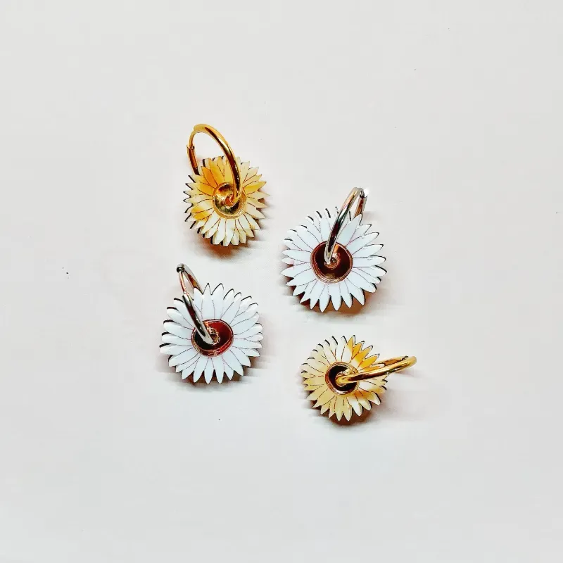 Argollas con girasoles