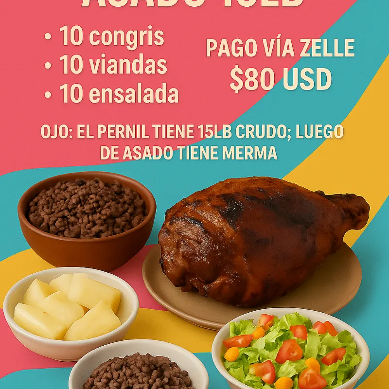 Cena familiar cerdo azado