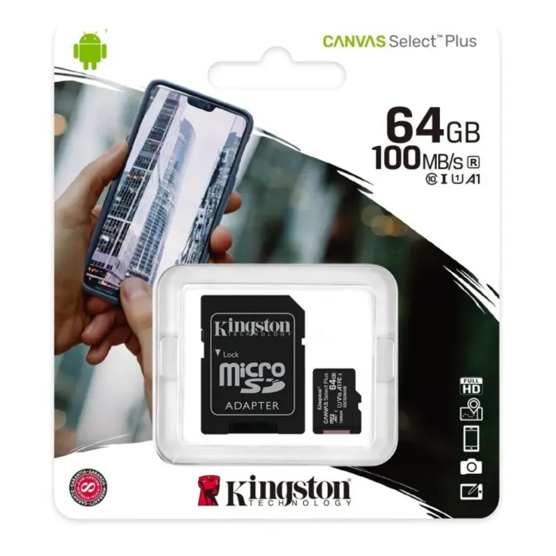 Memorias MicroSD de 64 GB Kingston Canvas Select a 100MB/s