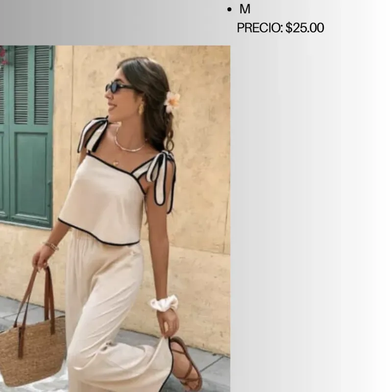 Conjunto de pantalón y blusa con lazos