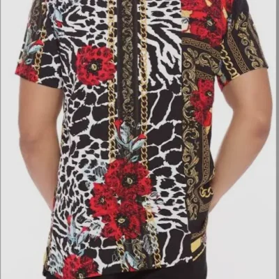 Camisa REASON Floral and Animal Print Talla M