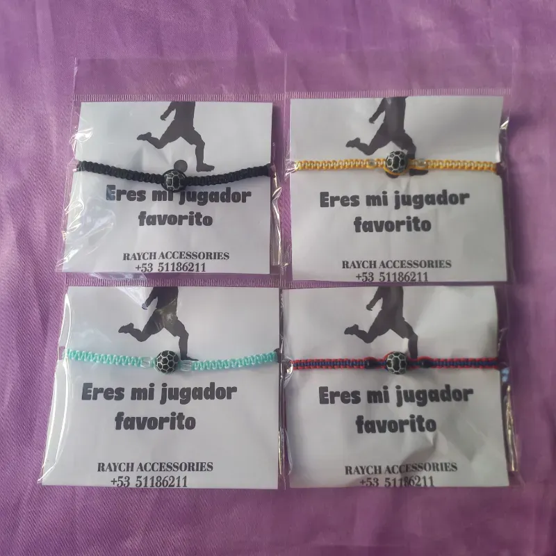 Pulsera de futbol y dedicatoria