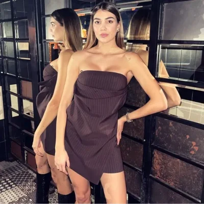 VESTIDO PALABRA DE HONOR RAYA DIPLOMÁTICA